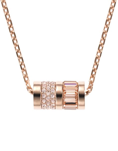 michael kors ladies rose gold barrel necklace|Michael Kors rose gold wallet.